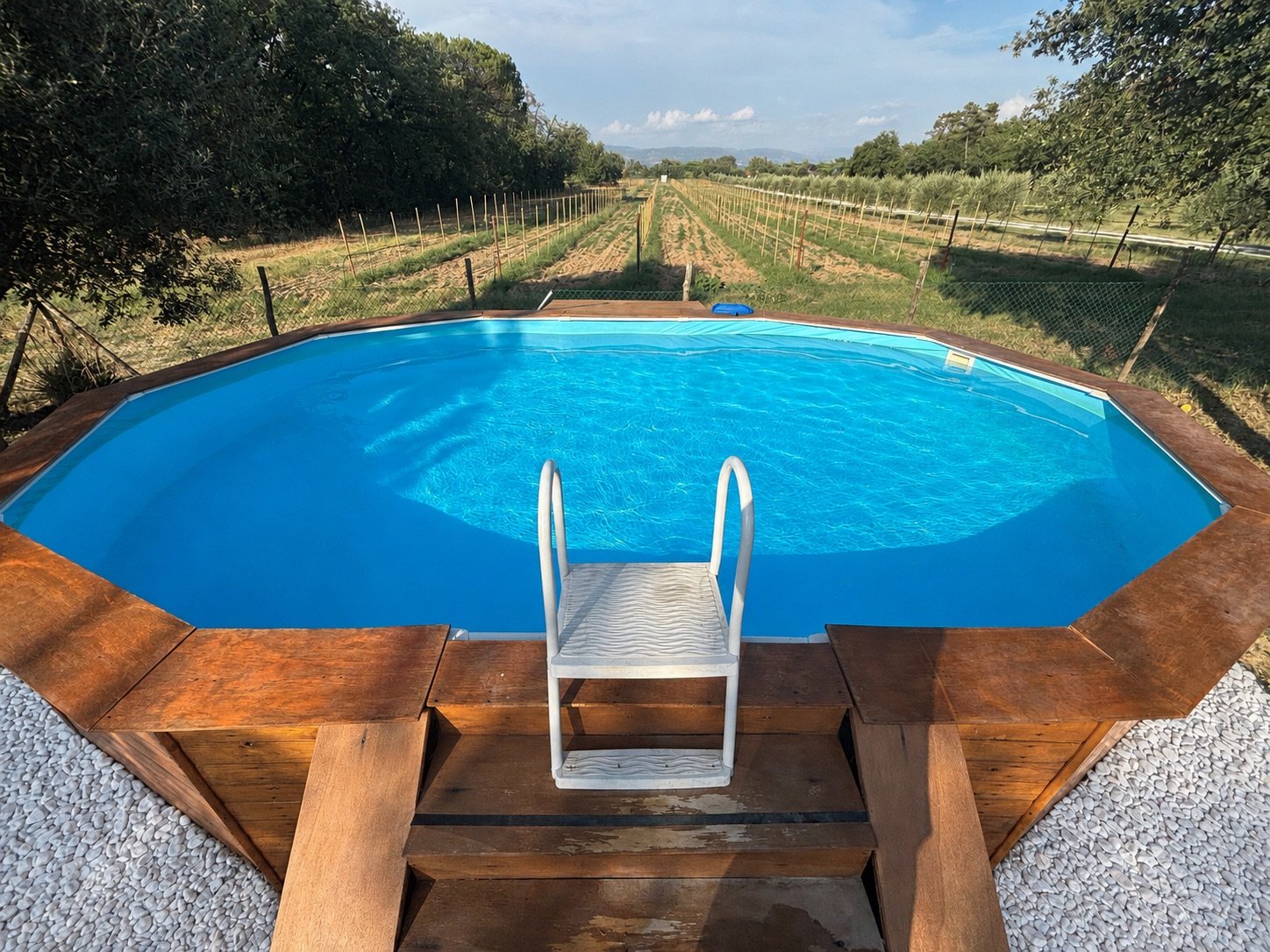 La piscina di La Cuccaia con vista sulla campagna